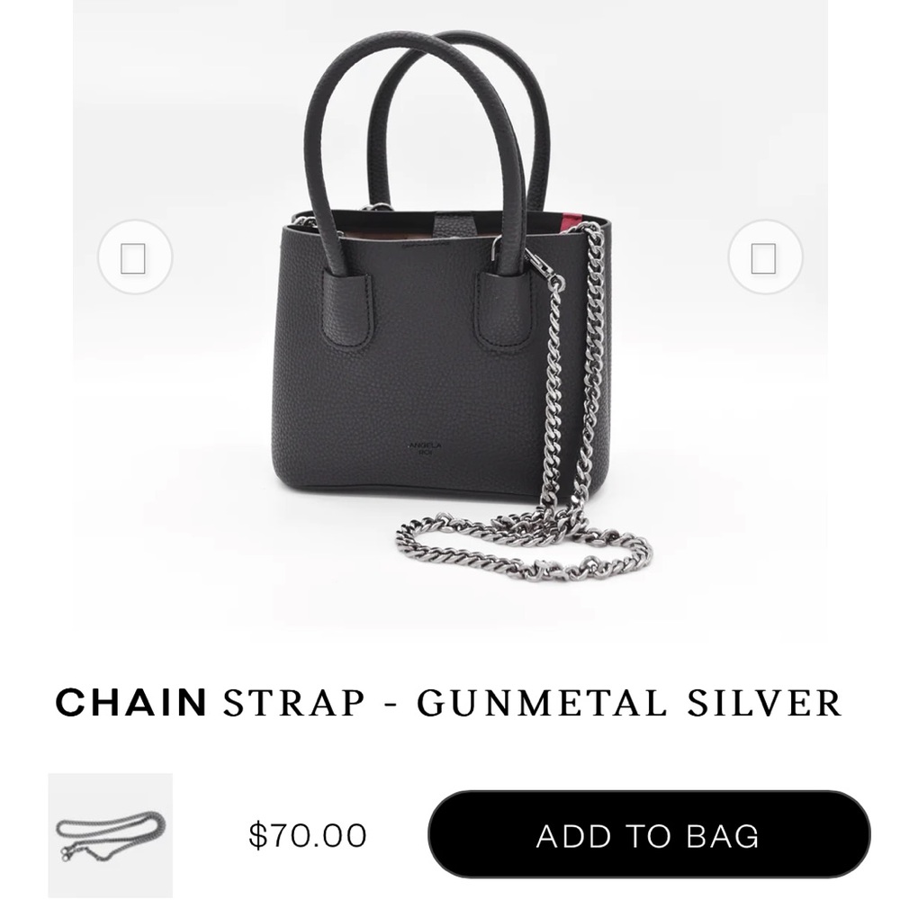 NWOT Gunmetal Chain Purse Strap